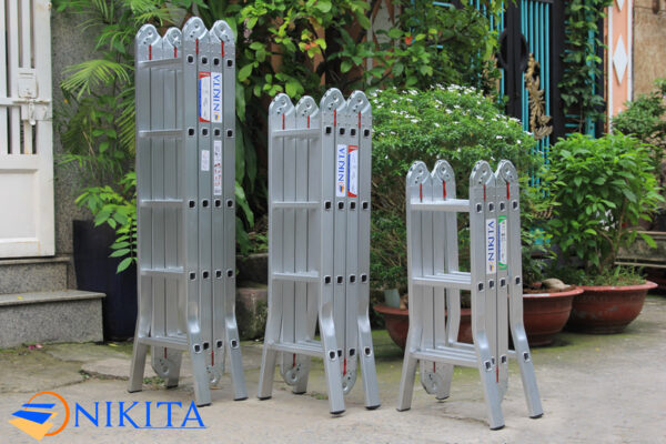 thang nhôm gấp 4 khúc nikita