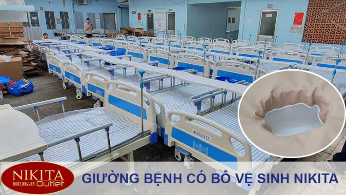 giường bệnh nhân có bô vệ sinh