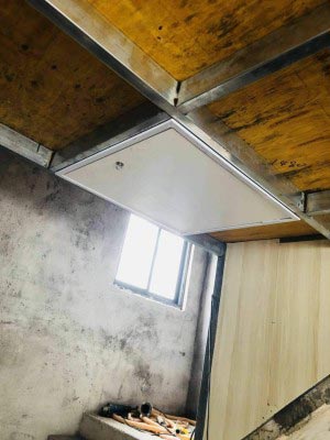 Thang gác xếp gác mái ốp trần Nikita