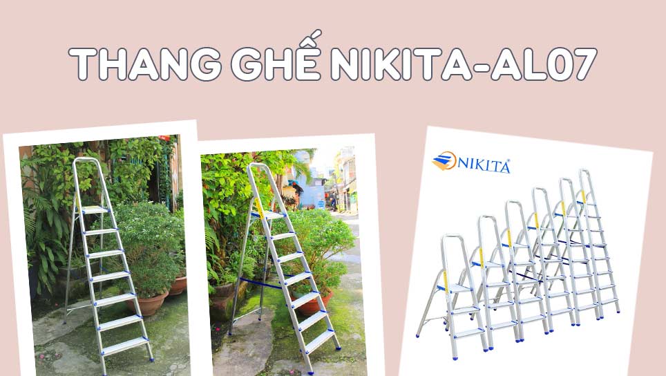 Thang ghế 7 bậc Nikita-AL07 có tay vịn