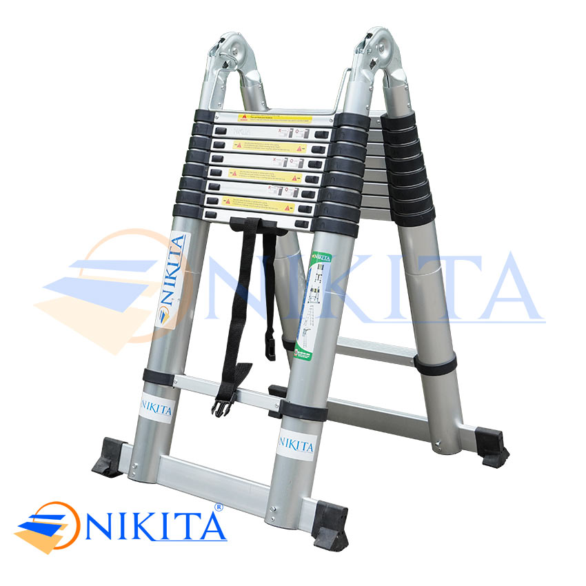Thang nhôm rút chữ A NIKITA AI72, chiều cao lên đến 7,2 mét