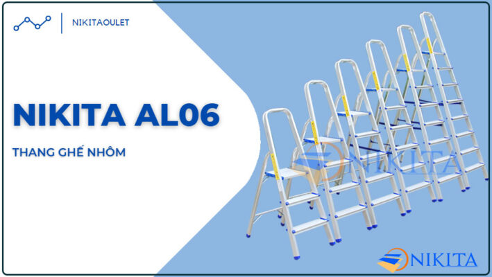 Thang ghế nhôm tay vịn NIKITA AL06 - Thiết kế thông minh, tiện lợi