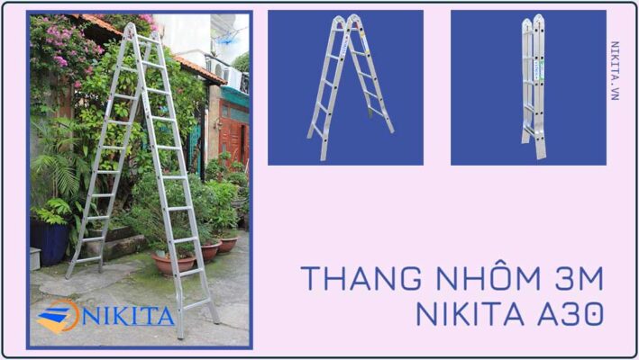 Thang nhôm 3M khoá tự động NIKITA A30