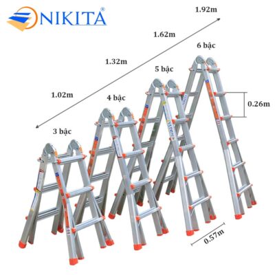 Thang nhôm gấp chữ A đa năng NIKITA