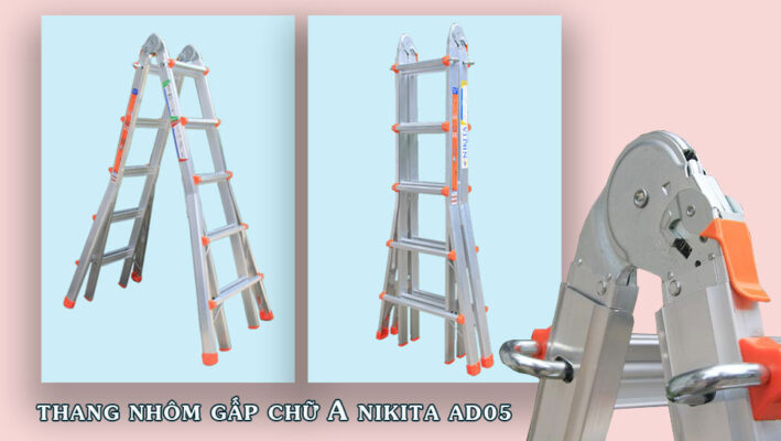 Thang nhôm gấp chữ A Nikita AD05 - Ưu điểm, thông tin chi tiết