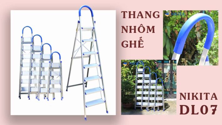 Thang nhôm ghế Nikita DL07 , Thang nhôm tay vịn