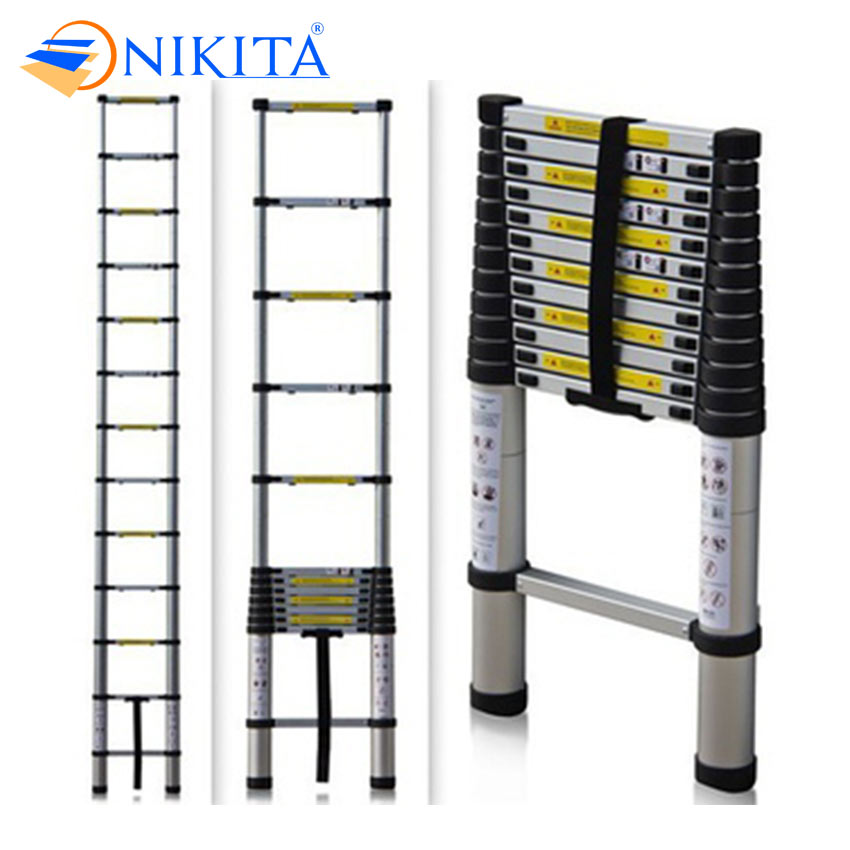 Thang nhôm rút đơn NIKITA dễ dàng điều chỉnh chiều cao