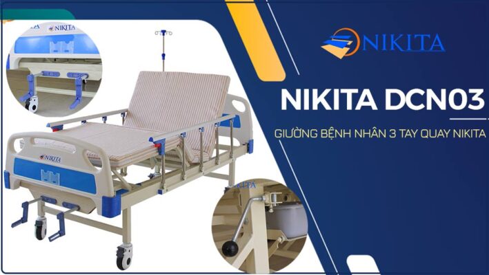 Giường bệnh nhân 3 tay quay nikita DCN03