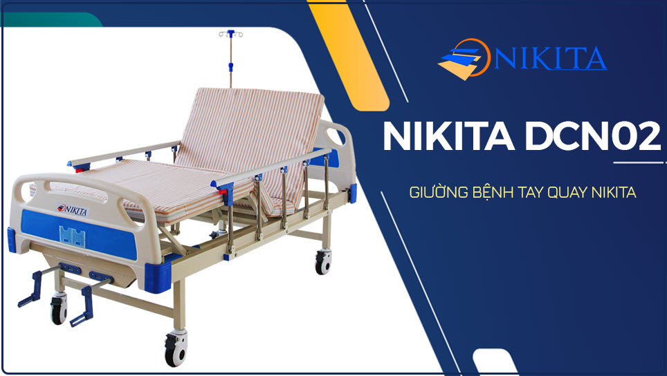 Giường bệnh nhân tay quay Nikita - Giường tay quay 6 chức năng